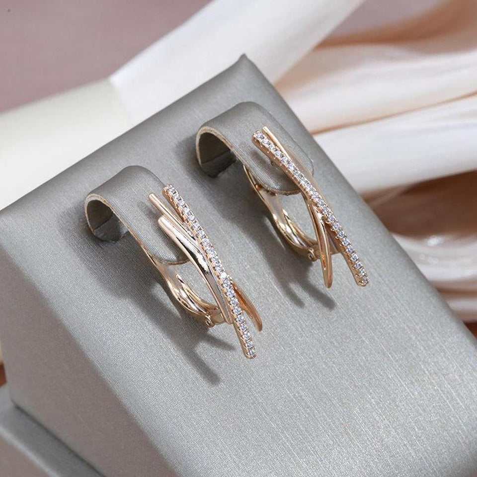 Dinah Cross Drop Earrings | Gold-Tone