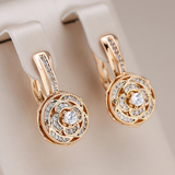 Roberta Round Sparkle Earrings | Gold-Tone