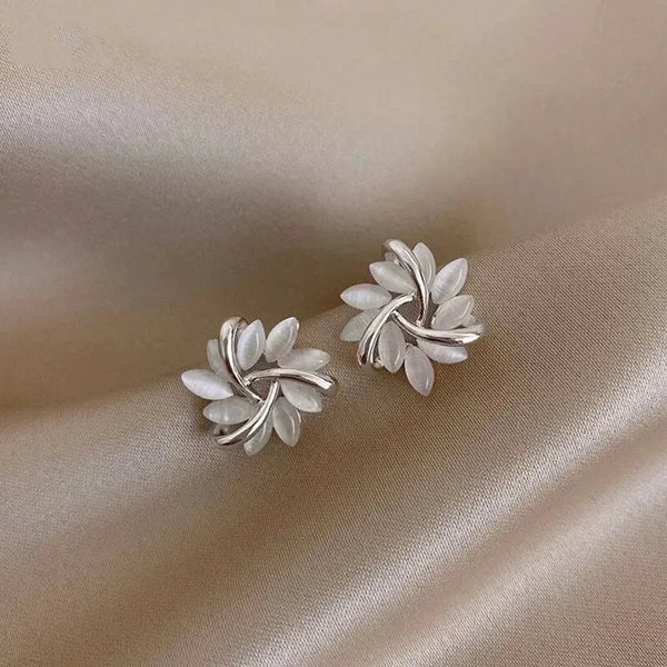 Adeline Flower Opal-Look Earrings | Gold or Silver Tones — image 4