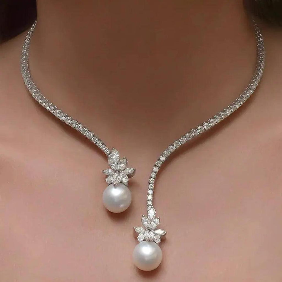 Myrtle Pearl-Look Necklace | Silver-Tone