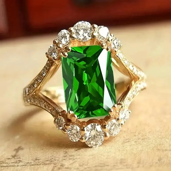 Violet Green Stone Ring - image 1