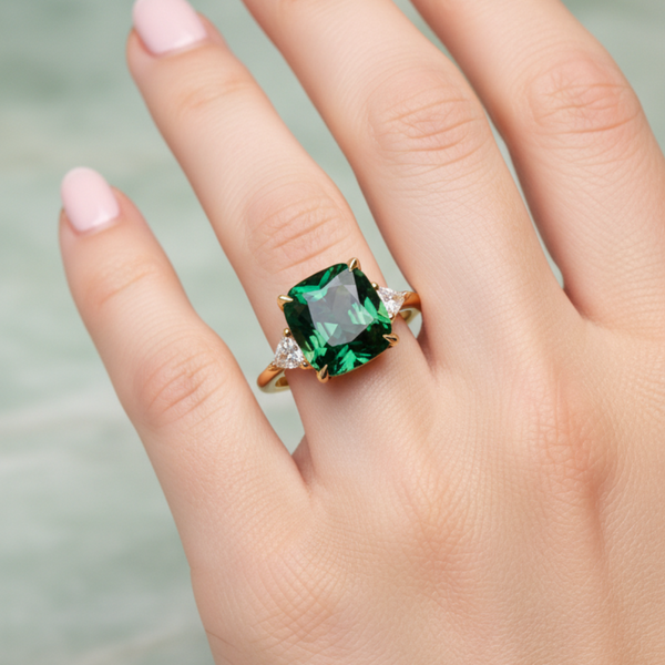 Grace Square Green Ring - image 4