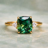 Grace Square Green Ring - image 1