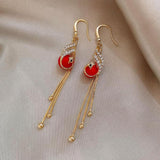 Claire Festive Blue Daisy Earrings - image 2