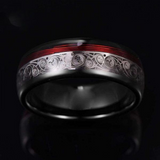 Dominic Red Inlay Band Ring | Black - image 2