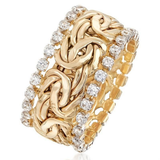 Samantha Braided Retro Sparkle Ring | Gold-Tone