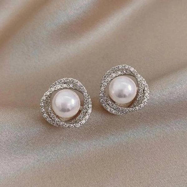 Stella Spiral Pearl-Look Earrings - image 1