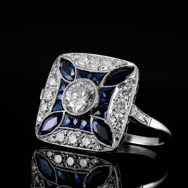 Sophia Dark Blue Accent Ring