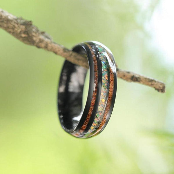 Richard Inlay Band Ring | Black - image 2