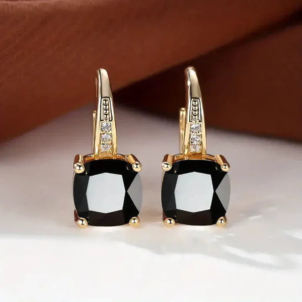 Caroline Stone Hoop Earrings | Gold-Tone — image 4
