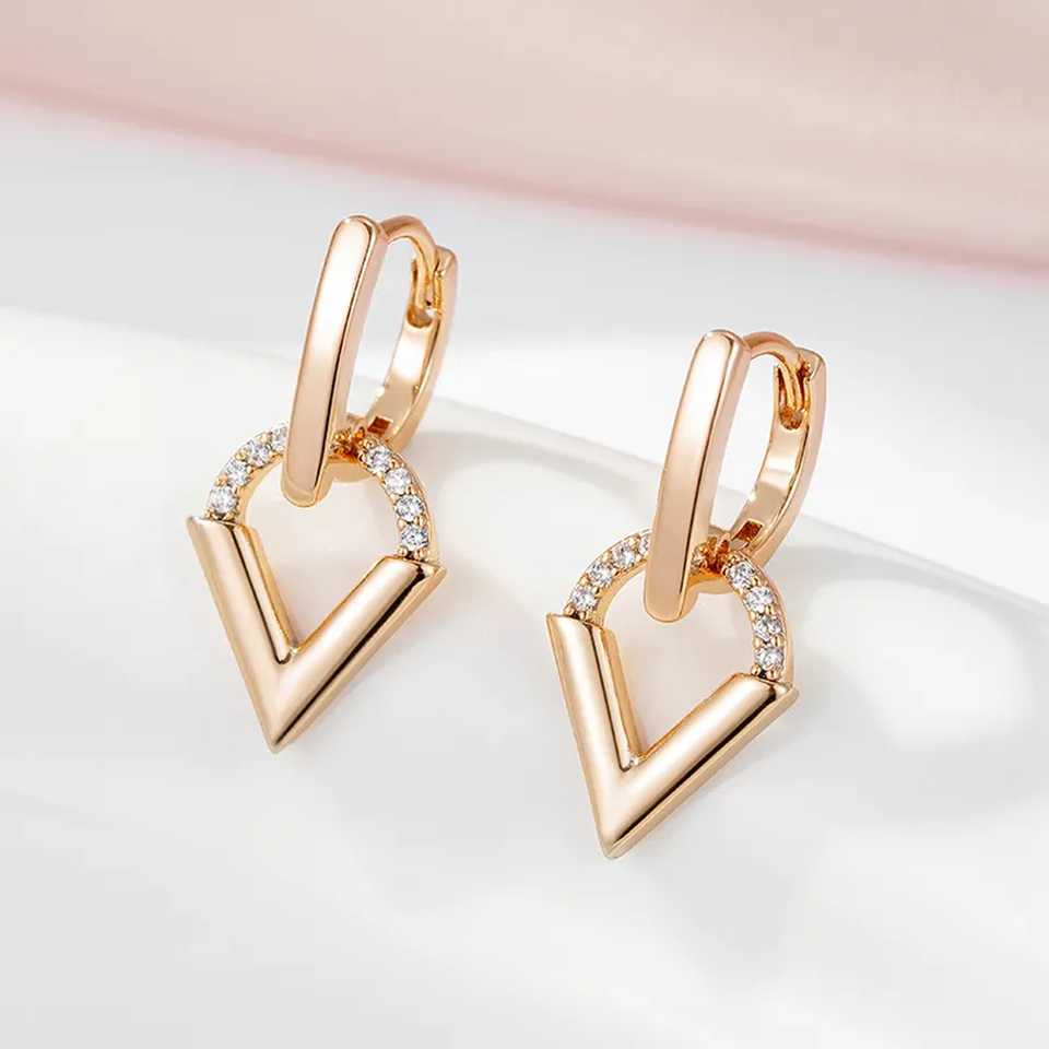 Leonora Triangular Earrings | Gold-Tone