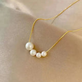 Viola Delicate Gold-Tone Pearl-Look Necklace — image 2