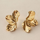 Anastasia Half Flower Earrings | Gold-Tone