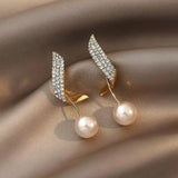 Sheila Wave Pearl-Look Drop Earrings | Gold-Tone — image 2