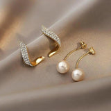 Sheila Wave Pearl-Look Drop Earrings | Gold-Tone — image 3