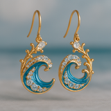 Amabel Shimmering Wave Earrings | Gold-Tone