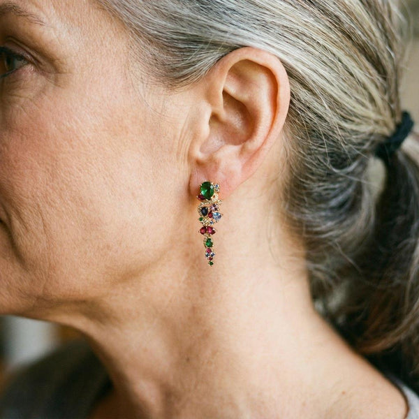 Pauline Multicolor Sparkle Earrings | Gold-Tone — image 2
