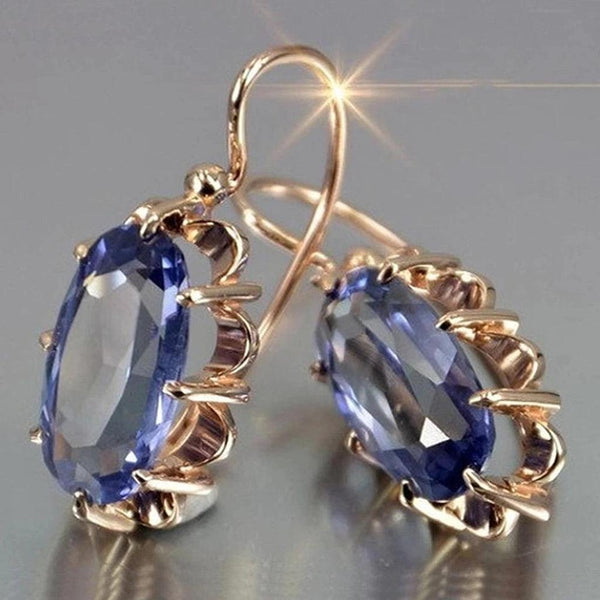Rita Oval Sparkle Earrings | Gold-Tone