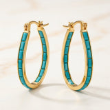 Zenobia Turquoise-Color Hoop Earrings