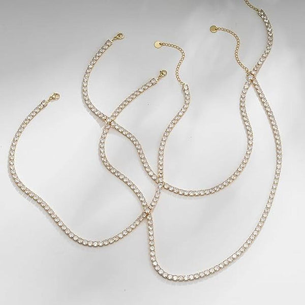 Polly Tennis Necklace | Gold-Tone — image 4