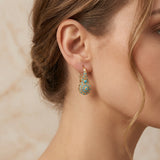 Vanessa Turquoise-Color Cluster Stud Earrings | Gold-Tone — image 2