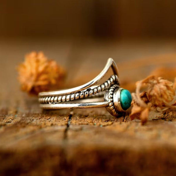 Maude Turquoise-Color Bead Ring | Gold-Tone — image 2
