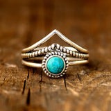 Maude Turquoise-Color Bead Ring | Gold-Tone — image 4