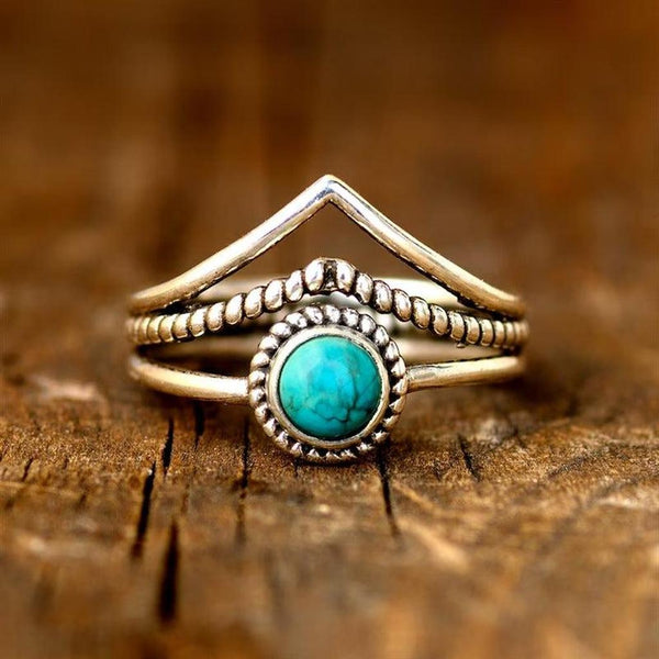 Maude Turquoise-Color Bead Ring | Gold-Tone — image 4