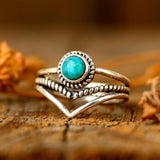 Maude Turquoise-Color Bead Ring | Gold-Tone