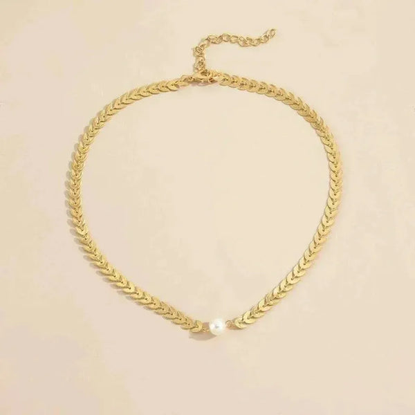 Sally Greek-Inspired Gold-Tone Pearl-Look Necklace — image 2