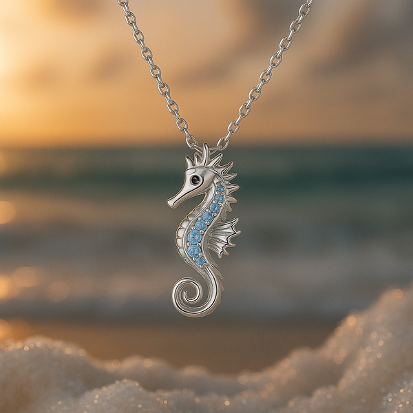 Theresa Seahorse Opal-Effect Necklace | Silver-Tone