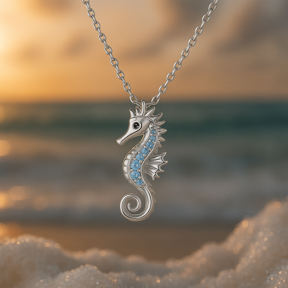 Theresa Seahorse Opal-Effect Necklace | Silver-Tone