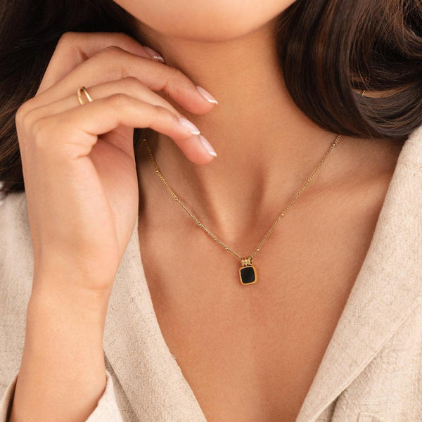 Annabel Black Pendant Necklace - image 6