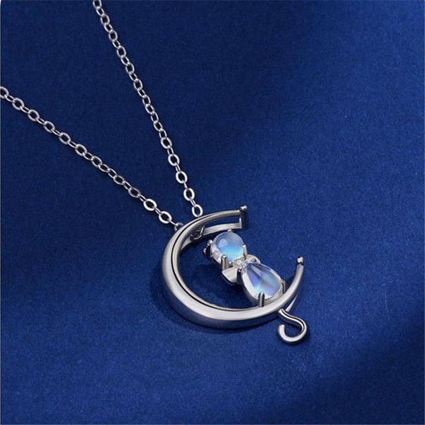Theodora Moon and Cat Pendant Necklace with Luminous Detail - image 3