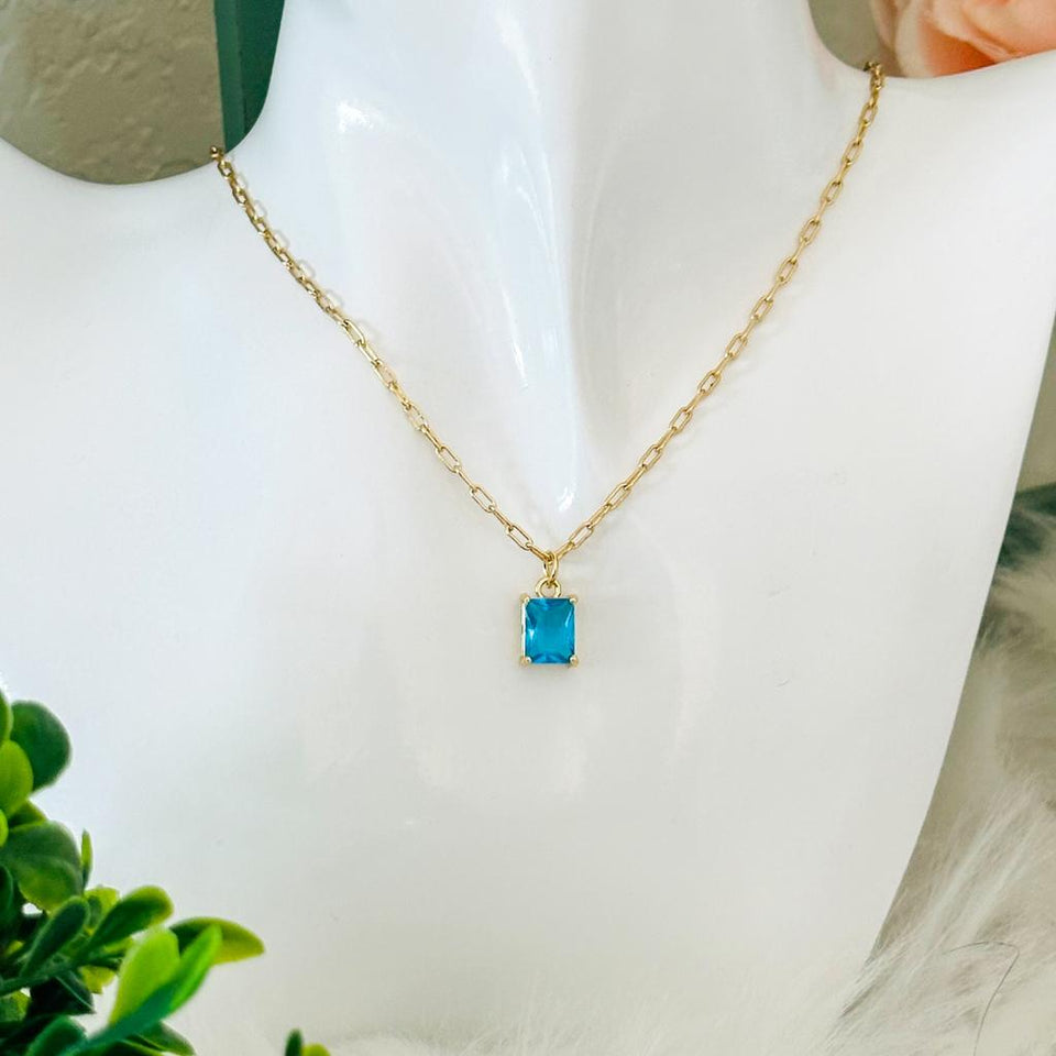 Louisa Emerald-Cut Pendant Necklace - image 1