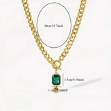 Isabel Bold Gold-Tone Chain Green Pendant Necklace — image 6