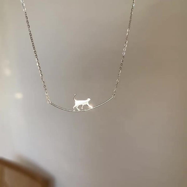 Daphne Climbing Cat Necklace | Silver-Tone — image 4