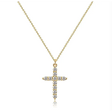 Samantha Cross and Crown Sparkle Necklace — Gold-Tone — image 2