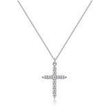 Samantha Cross and Crown Sparkle Necklace — Silver-Tone — image 3
