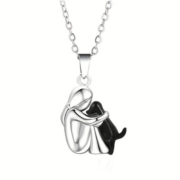Selina Girl Hugging a Dog Necklace - image 3