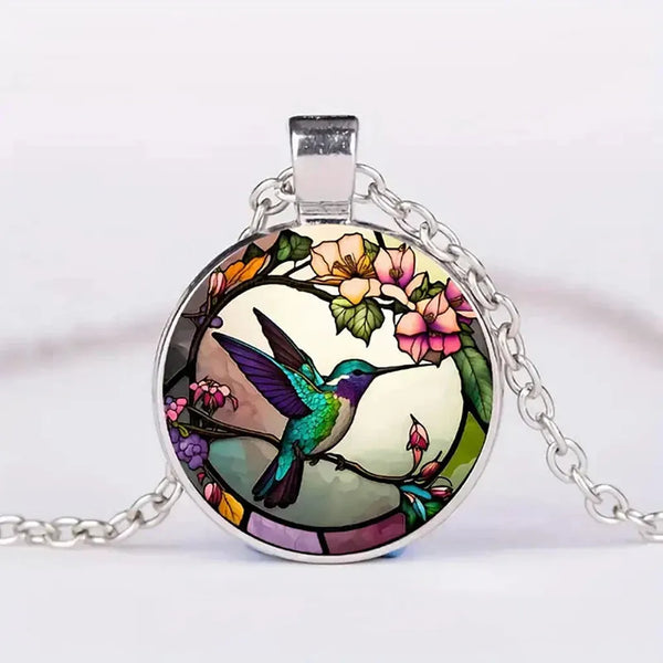 Wilhelmina Swallow Glass-Dome Pendant Necklace - image 1