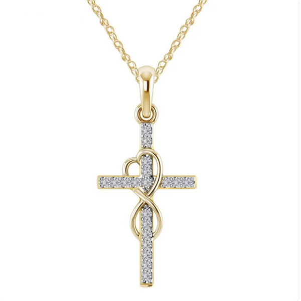 Bettina Cross Pendant Chain Necklace — Gold-Tone — image 2