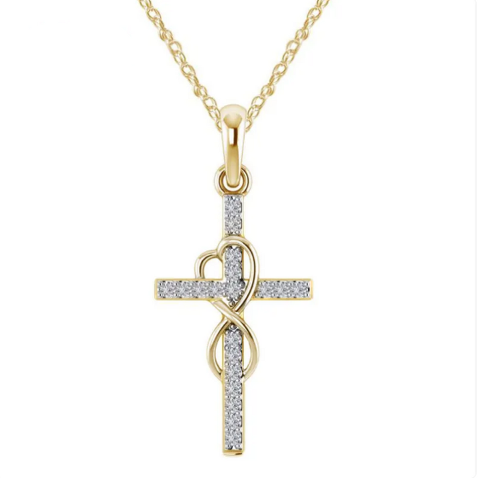 Bettina Cross Pendant Chain Necklace — Gold-Tone — image 2