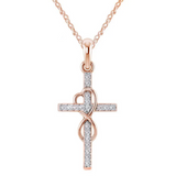 Bettina Cross Pendant Chain Necklace - image 3