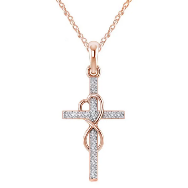Bettina Cross Pendant Chain Necklace - image 3