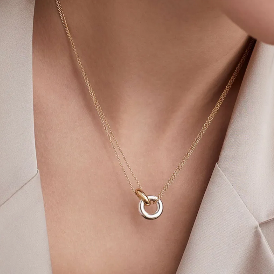 Verity Geometric Circle Pendant Necklace - image 1
