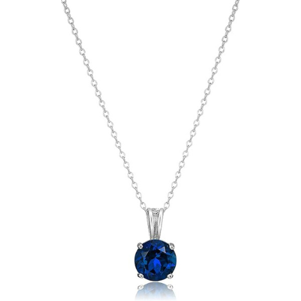 Etta Round-Cut Blue Necklace | Silver-Tone — image 2