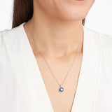 Etta Round-Cut Blue Necklace | Silver-Tone — image 3