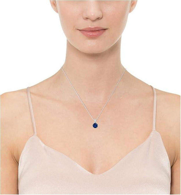 Etta Round-Cut Blue Necklace | Silver-Tone — image 5