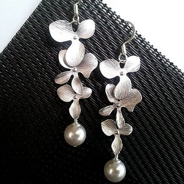 Florence Flower Necklace or Earrings | Silver-Tone — image 2